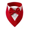 Dog Apparel Comfortable Fashion Adjustable Tuxedo Bow Ties Pet Saliva Towel Formal Tie Collar Necktie