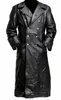 Men's Trench Coats MEN'S GERMAN CLASSIC WW2 MILITARY UNIFORM OFFICER BLACK REAL LEATHER TRENCH COAT 231012