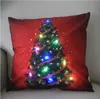 New Santa Claus Pillow Cases Christmas Decoration LED Christmas lights Cushion Cover For Home Cotton Linen Pillow Cover