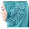 Een Stuk Amira Hijab Moslim Vrouwen Kant Hoofddoek Strass Sjaal Wrap Arabische Islamitische Gebed Hijaabs Volledige Cover Sjaal Ramadan Caps