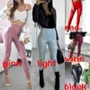 Kvinnors leggings stora s-xxxl design kvinnor ljusa läder sexiga leggings röda och blå spegelbyxor roligt casual nattklubb pärlskikt 231013
