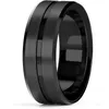 Anéis de casamento 8mm fibra de carbono preto para homens e mulheres zircão tungstênio aço inoxidável aniversário joias presentes