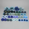 Decorative Flowers 40Pcs Royal Blue Artificial Silk Flower Head Bulk Fake For DIY Creation Hairclip Crown Decor