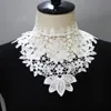 Femmes Dentelle Floral Faux Colliers Dames Chemises Col Détachable Blanc Noir Broderie Collier Faux Châle Décoratif Noeuds Papillon304Z