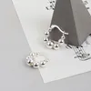 Kolczyki obręcze srebrne koraliki dla kobiet mężczyzn geometryczna codzienna biżuteria hurtowa