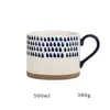 Mugs Unique Handpainted Underglaze Ceramic Black and White Coffee Mug 500ml Large Breakfast Milk Tea Cups Kitchen Drinkware Gift 231013