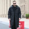 Piumino da uomo Parka lungo invernale bianco giacca da uomo 86 nero cargo spesso cappotto con cappuccio caldo maschile taglie forti 6XL 7XL 8X 9XL 10XL abbigliamento 231012