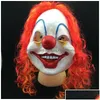 Maschere per feste Maschere per feste Maschera spaventosa di Halloween Lattice Faccia da clown Wry Fl Horror Masquerade Consegna a domicilio Giardino domestico Forniture festive Dhsl Dhgot