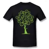 T-shirts pour hommes Image artistique Chemise d'arbre de vélo vert pour hommes Slim Fit Swag Plus Taille Tee Camiseta Cadeau de Noël Tshirt Tissu en coton