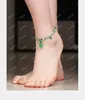 Anklets Gufeng Jingtai Blue Butterfly Foot Chain Green Agate Dongling Jade 2023 Loulan Inn Original