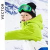 Ski Goggles wektor szklanki na zewnątrz Dzieci anty -FOG Podwójna warstwa TPU gogle narciarskie wiatrowoodporne lusterki alpinistyczne 231012