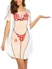 Vestidos Urbanos Sexy Mujer Verano Vestido Cómodo y Casual D Bikini Estampado Cuello Redondo Manga Corta RelaxFit para Damas S M L XL XXL Ropa