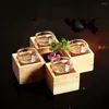 Weingläser Sake Holzbecher Pografie-Requisite Getränkebehälter Kleiner Kuchen Glas Trinkzubehör Sushi Restaurant Halter Box