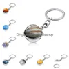 Key Rings Nine Planets Planet Time Gem Keychain Glass Cabochon Ball Pendant Key Ring Handbag Hangs Fashion Jewelry Gift Jewelry Dhykn