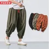 Męskie spodnie fgkks wiosna mężczyźni luźne spodnie haremowe chińskie lniane nadwagę dresowe wieśniowe wysokiej jakości swobodne spodnie mało duże spodnie mężczyzn 231013