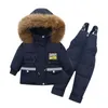 Piumino Giacca per bambini Set di abbigliamento 30 gradi Winter Girl Duck Tuta per bambini Tuta calda Tuta per bambini 231013