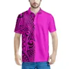 Herren Polos Polynesian Tribal Pohnpei Totem Tattoo Prints Luxus Poloshirt Revers Sommer T-Shirt Mode Lässig Vielseitig Urlaub