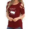 T-Shirts für Damen, Anatomie des Meerschweinchens, bedruckt, Damen-T-Shirt, Sommer, Tierliebhaber, Geschenk, Kreuz, schulterfrei, lässiges T-Shirt, Tops für Damen