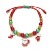 Bangle Christmas Ornaments All-Match Snowman Bell Crutch Beaded Hand-Woven Adjustable Bracelet