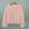 Женская шуба, разноцветная, пушистая, розовая, из искусственной шерсти ягненка, женская пляжная куртка Abrigo Piel Casaco De Pelo