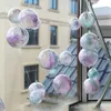 Christmas Decorations 15pairs of 30pcs of plastic ball hollow ball Christmas decoration hanging ball shopping mall sky window transparent ball 231012