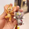 Toy Tom Jerry Schlüsselanhänger Push Kleiner Geschenkanhänger Katze und Maus Autokette Männlicher Anhänger