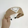 Clássico designer marca triângulo tecelagem headbands faixas de cabelo para mulheres menina elástica carta p esportes fiess bandana cabeça envoltório