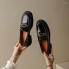 Kleid Schuhe 2023 Frühling/Herbst Frauen Split Leder Loafer Runde Kappe Dicke Ferse Pumps Klassiker Solide Plattform