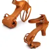 Kledingschoenen Dames Latin Dans Comfortabel Ademend Vrouwelijke Volwassen Cha Rumba Midden Hoge Hak Zachte Bodem Dansen