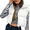 Chalecos de mujer TETYSEYSH Mujeres Cuello alto Chaleco recortado Chaleco ligero Puffer Chaleco Chic Lady Sin mangas Color sólido Chaquetas cálidas Outwear 231012