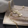Naszyjniki wiszące eetit imitacja perły emalia kwiat złoty kolor kołnierzyka koraliki łańcuch Naszyjnik cynkowy metal metal biżuteria prezent na imprezę biżuterii