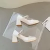 Chaussures habillées 2023 Nouveau Mary Jane Femme Boucle à talon épais Boucle Lolita School Mode Simple Cent Talons Hauts Femmes 231013