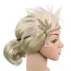 Elegant Headpiece Feather Flapper Headband Women's Shiny Great Gatsby Headdress Headpiece Vintage Fashion Hair Accessories