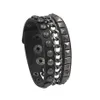 Urok Bracelets 2021 Modne Multilayers Rock Spikes Rivet Snors Gothic Punk Wide Cuff Skórzana bransoletka dla kobiet mężczyzn Jewe229t