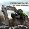 1/14 Huina 1593 582 RC Excavator Dumper Truck Crawler Alloy Tractor Loader 2.4G Radiokontrollerad bilteknik för pojke