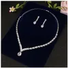 Set di gioielli con ciondoli Beidal Collana e orecchini da sposa con zirconi cubici Set di gioielli da sposa in cristallo di lusso per damigelle d'onore 21032275y