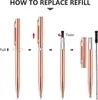 1000 шт./лот, тонкие металлические шариковые ручки, розовое золото, индивидуальный логотип, рекламная надпись, выгравированное имя, школьные канцелярские товары, подарки