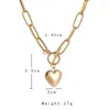 Pendanthalsband Växla lås Cant Curb Chain ClaVicle Halsband Love Heart Party Jewelry