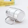 Mugs DoubleWall Stainless Steel Drinking Coffee Tea Cup with Handle Tubshaped Beer Mug Beverage Picnic Drinkware 231013