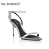 New 23ss Heel heel Elegant Brand Women Shoes Padlock Pointy Naked Sandals Shoes Party Hardware Lock and key Woman Metal Stiletto Dress high heels