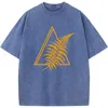 T-shirts pour hommes Géométrique Triangle d'or Plante Que Chemise à manches courtes Mode Casual T-shirt lavé Vintage Summer Cotton Bleach