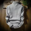 Men s Sweaters Solid Color Knitwear Turtleneck Mens Fashion Twist Autumn and Winter 6 Colors Long Sleeves Basic Style Tops 231012