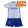 2023 24 Zaragoza Bermejo Kids Kit Soccer Jerseys Puche Frances Francho Nieto Home White White Away Child Suit Football Shirdsユニフォーム