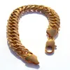 Men's 24kt Real Yellow Gold HGE 9 tum Tung lyxig Hypotenuse Nugget Armband Jewelry S Champion International Design260A