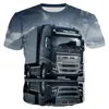 Men's T Shirts Truck Print Round Neck Short Sleeve Plus Size Fashion Comfortable Top 2023 Summer Street Style T-shirt