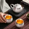 Kubki Silver Water Cup Luksusowe kunszt Dragon Phoenix Teacups Inkrustowane z herbatą sztuki napoje domowe E11610 231013