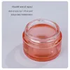 Pink Glass Face Cream Jar Pot Empty Thick Glass Bottle Cosmetic Cream Jar Container with Rose Gold Lid and Inner Liners 5g 10g 15g 20g Pxub