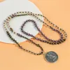 Ожерелья с подвесками KELITCH абрикосового цвета, благословение для йоги, ювелирные изделия 108 Джапамала, четки, голова тибетского Будды