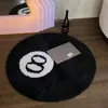 Tapijt Simulatie Biljart 8 Ball Rug Rond Tufting Zacht Stoelkussen Antislip Bad Vloermat Kinderkamer Retro Zwart Nr. 8 Tapijt Drop 231012