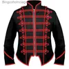 Temadräkt Herrens vintage Military Punk Jacket Golden Rock Star Performance Tuxedo Steampunk Marching Band Drummer Coat Victorian Comel231013